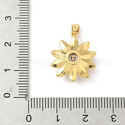Pendentifs rotatifs en laiton micro pavé de zircone cubique transparente&nbsp;KK-F905-23G-02