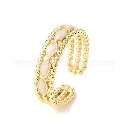 Латунные эмалевые манжеты открытые кольца для женщин&nbsp;RJEW-K264-07G