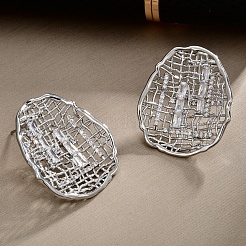 Boucles d'oreilles puces en laiton et zircon cubique transparent pour femmes&nbsp;FS-WG2B6A6-02