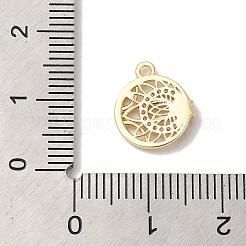 Breloques en laiton avec zircone cubique de micro pave&nbsp;KK-D071-02G