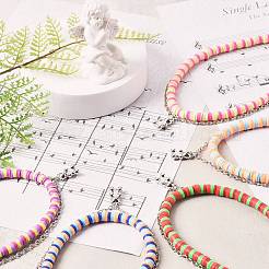 Ожерелья ручной работы из бисера из полимерной глины и кулон из медвежьего сплава для малыша&nbsp;NJEW-JN03642