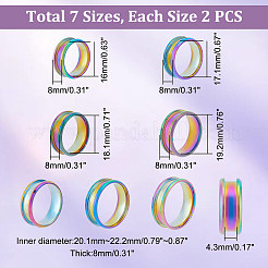 Anillo de dedo ranurado grabable de acero inoxidable 201&nbsp;RJEW-UN0002-34