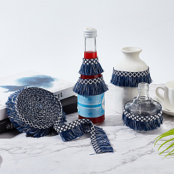 Двухцветная лента из полиэстера с кисточками в этническом стиле&nbsp;OCOR-GF0002-05