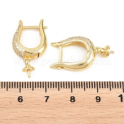 Messing Micro Pave klare Zirkonia Creolen Zubehör&nbsp;KK-Z158-04G
