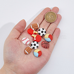 72 Stück 6 Stile Sport undurchsichtige Harz-Cabochons&nbsp;CRES-HS0001-01