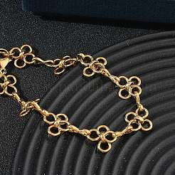 304 Edelstahl-Blumengliederkettenarmbänder&nbsp;SA-CBA2696-21G