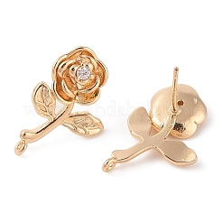 Серьги-гвоздики из латуни с микропаве из кубического циркония&nbsp;LS-KK-N256-11G