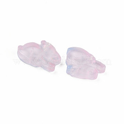 Perle di vetro verniciato a spruzzo trasparente bicolore&nbsp;GLAA-Q092-03-C02