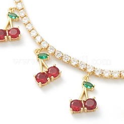 Collane girocollo in ottone con micro pavé di zirconi&nbsp;NJEW-H308-03G
