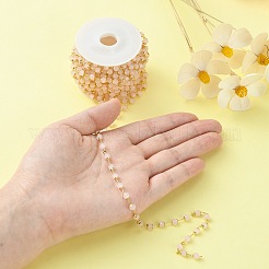 Стеклянные граненые цепочки рондель ручной работы из бисера&nbsp;CHC-CJ0001-73