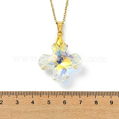 Colliers pour femmes avec pendentif croix en strass transparent AB K9 et chaîne en acier inoxydable 304.&nbsp;NJEW-JN06179