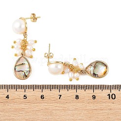 Ohrstecker mit Abalone-Imitation aus Messing und Emaille&nbsp;EJEW-JE07304-02