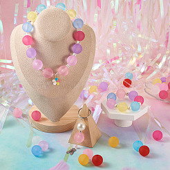 100шт 10 цвета прозрачные акриловые бусины&nbsp;FACR-BT0001-02