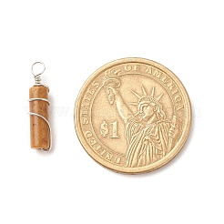 Pendentifs de jade topaze naturelle&nbsp;PALLOY-JF01575-05