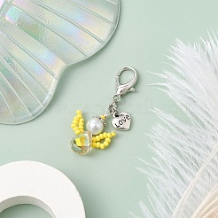 Decorazioni pendenti con perline di vetro angelo&nbsp;HJEW-MZ00109-02