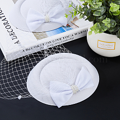 Шляпа-таблетка с бантом из шерсти и фетра с железными заколками для волос из кожи аллигатора&nbsp;LS-MRMJ-WH0077-113A