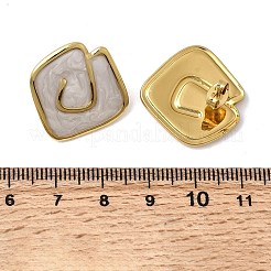 Серьги-гвоздики с эмалью из нержавеющей стали в форме ромба 201&nbsp;EJEW-Z151-12G-01