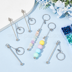 Брелок для ключей из нержавеющей стали 304 и железа с бусинами для самостоятельного изготовления ювелирных изделий&nbsp;KEYC-UN00005