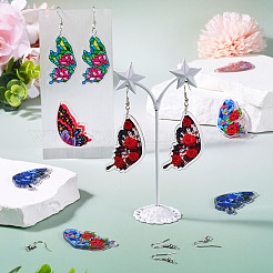 Набор для изготовления акриловых висячих сережек-бабочек своими руками&nbsp;DIY-TA0009-11