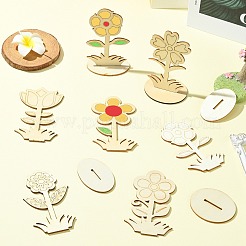 6 стиль своими руками незаконченные вырезанные из дерева цветы&nbsp;WOOD-CJ0002-30