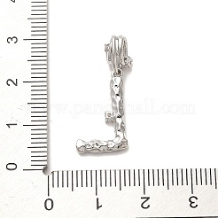 Ciondoli pendenti europei in ottone placcato a cremagliera con micro pavé di zirconi cubici&nbsp;KK-L210-015P-L