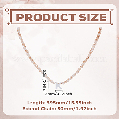 1 шт. ожерелье из стеклянных бусин-ронделей&nbsp;NJEW-LP0007-23K