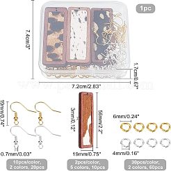 Kit de fabrication de boucles d'oreilles pendantes rectangulaires à imprimé léopard&nbsp;DIY-OC0008-38B