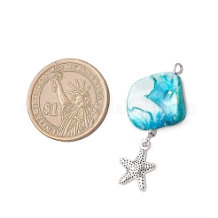 5 шт. 5 стиля подвески из натуральных пресноводных ракушек в виде самородков&nbsp;PALLOY-JF04157