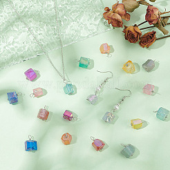 20шт 10 цвета гальванические подвески из натурального кварца&nbsp;PALLOY-AB00170