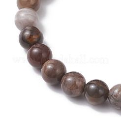 Эластичные браслеты из натуральных окаменелых бусин для женщин&nbsp;BJEW-JB12604