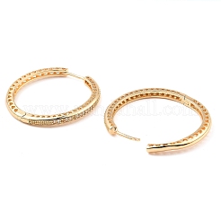 Pendientes de aro de circonio cúbico de micro pave de latón&nbsp;EJEW-D078-08KCG