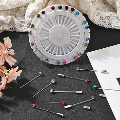 1 набор железных брошей со стразами&nbsp;AJEW-SC0031-23A