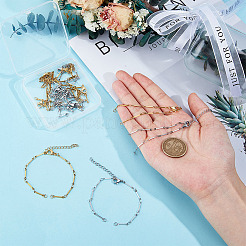 12 шт. 2 цвета 304 нержавеющая сталь звено цепи браслет изготовление&nbsp;AJEW-MA00003