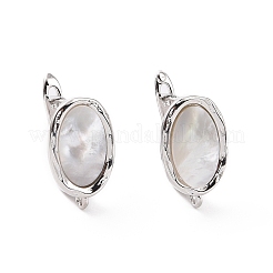 Латунные серьги-кольца с реечным покрытием с защелкой сзади&nbsp;KK-D086-10P