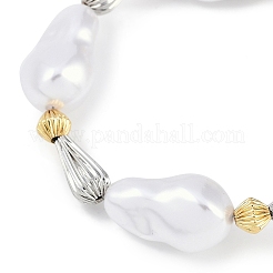 Braccialetti con perline in ottone placcato a cremagliera&nbsp;BJEW-P341-08C-G
