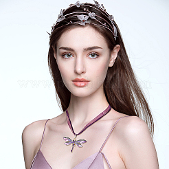 6 шт. 6-цветный комплект ожерелий с подвеской в виде бабочки из сплава и эмали со стразами&nbsp;NJEW-FI0001-06