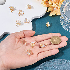 10 шт. 5 стиля латунная микропаве кубический цирконий фурнитура для ушей&nbsp;KK-TA0003-23