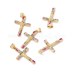 Porte micro ouvrent pendentifs zircone cubique en laiton de placage&nbsp;ZIRC-C040-46G-01