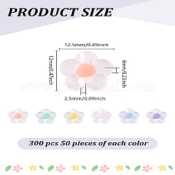 300шт 6 цвета прозрачные акриловые бусины&nbsp;TACR-LP0001-02