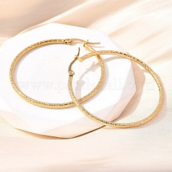 201 серьги-кольца из нержавеющей стали&nbsp;LS-EJEW-Q026-07G