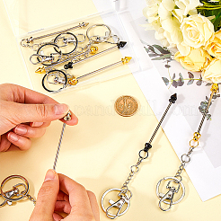 9 шт. 3-цветный сплав пуля брелок для ключей с бусинами для изготовления ювелирных изделий своими руками&nbsp;KEYC-SC0001-10