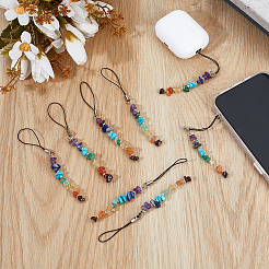 8 шт. ремешки для мобильных телефонов из натуральных и синтетических драгоценных камней&nbsp;HJEW-MA00009