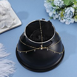 Сплав со стразами цепочка для волос&nbsp;DIY-WH20058-11G