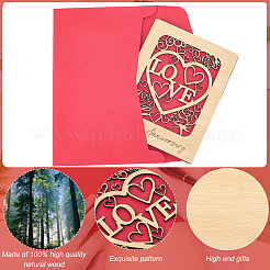 Biglietti d'auguri in legno per San Valentino&nbsp;DIY-CP0011-91B