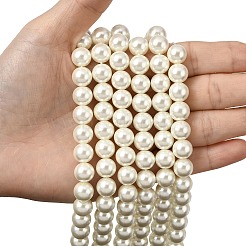 Круглые бусины из экологически чистого окрашенного стекла с жемчугом&nbsp;HY-A002-10mm-RB011