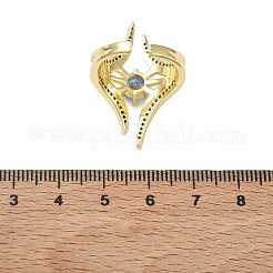 Offene Manschettenringe aus Messing mit Mikropavé und Zirkonia für Damen&nbsp;RJEW-L343-09G-02