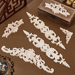 14 pezzo di 4 stili di applique in legno intagliato artigianale&nbsp;WOOD-PH0004-07