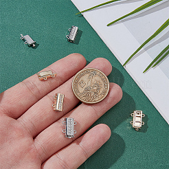 4 Stück 2 Farben Messing Micro Pave klare Zirkonia Schiebeverschlüsse&nbsp;DIY-PH0033-43