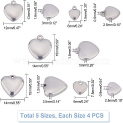 20 pièce de 5 breloques en acier inoxydable 304 de style&nbsp;STAS-UN0026-92