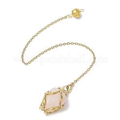 3 pièce 3 styles 304 chaîne en acier inoxydable pochette en macramé support de pierre vide pendules de radiesthésie&nbsp;HJEW-JM02323-01